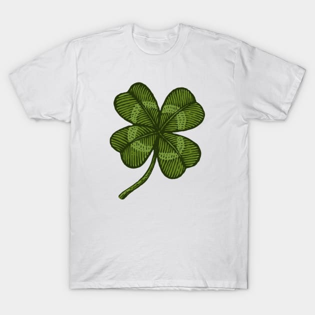 Lucky four leaf clover T-Shirt by Sir13